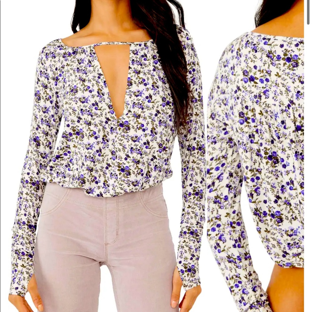 Free People / Kaya Print Cutout Bodysuit